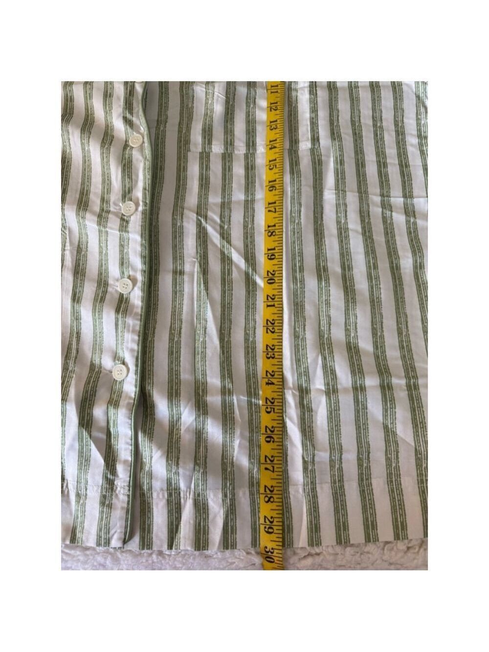 Princess Polly Striped Pajama Shorts Set Size 16 Green and White - Picture 9 of 11